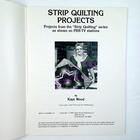 Vtg Strip Quilting Projects Kaye Wood PBS TV Series 12 Projects 48 Pages 1989 - Picture 3 of 10